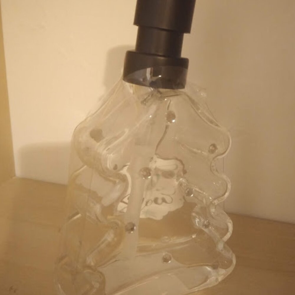 Jeweled Christmas Tree Glass Soap Dispenser
